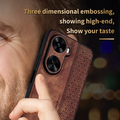 For Huawei nova 11 SE AZNS 3D Embossed Skin Feel Phone Case(Brown) - Huawei Cases by AZNS | Online Shopping UK | buy2fix