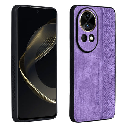 For Huawei nova 12 Pro AZNS 3D Embossed Skin Feel Phone Case(Purple) - Huawei Cases by AZNS | Online Shopping UK | buy2fix