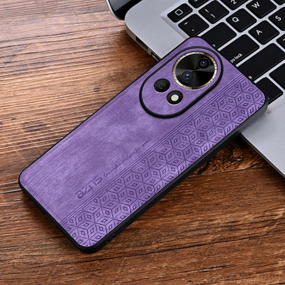 For Huawei nova 12 Pro AZNS 3D Embossed Skin Feel Phone Case(Purple) - Huawei Cases by AZNS | Online Shopping UK | buy2fix