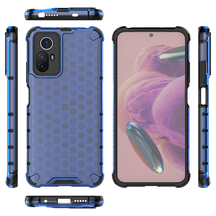 For Xiaomi Note 12S 4G Global Shockproof Honeycomb PC + TPU Phone Case(Blue) - Xiaomi Cases by buy2fix | Online Shopping UK | buy2fix