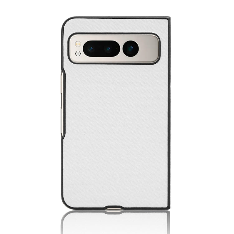 For Google Pixel Fold PU Leather PC Phone Case(White) - Google Cases by buy2fix | Online Shopping UK | buy2fix