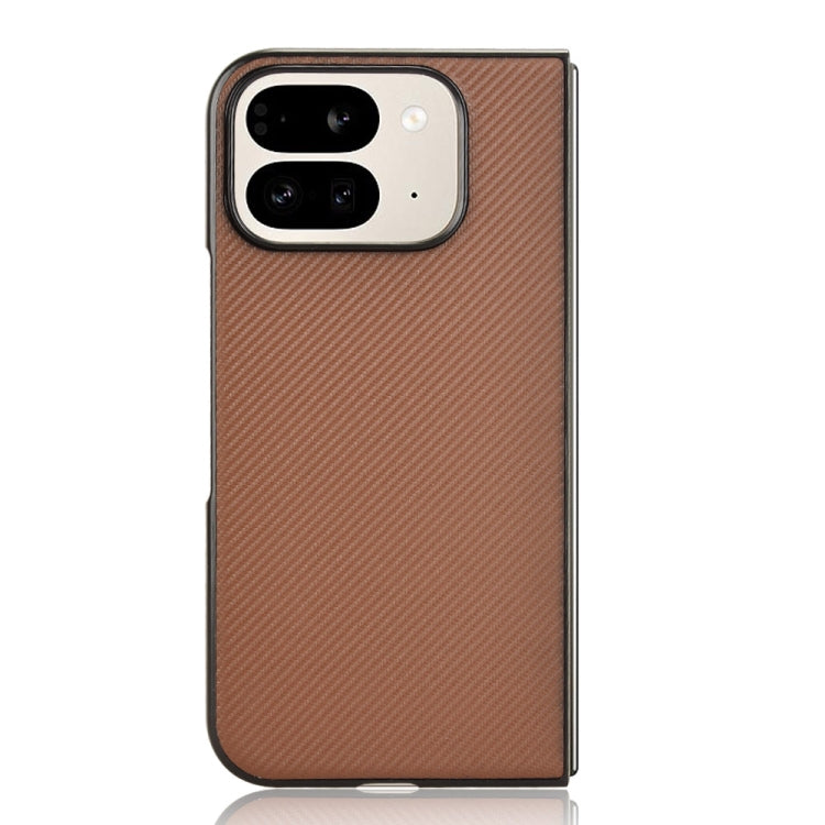 For Google Pixel 9 Pro Fold PU Leather PC Phone Case(Brown) by buy2fix