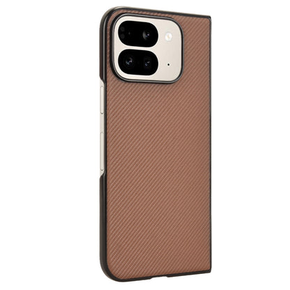 For Google Pixel 9 Pro Fold PU Leather PC Phone Case(Brown) by buy2fix