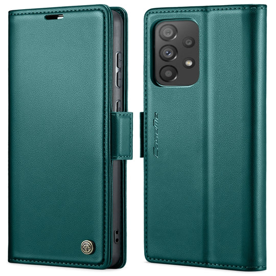 For Samsung Galaxy A73 5G CaseMe 023 Butterfly Buckle Litchi Texture RFID Anti-theft Leather Phone Case(Pearly Blue)