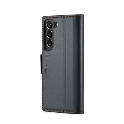 For Samsung Galaxy S22 5G CaseMe 023 Butterfly Buckle Litchi Texture RFID Anti-theft Leather Phone Case(Black) by CaseMe