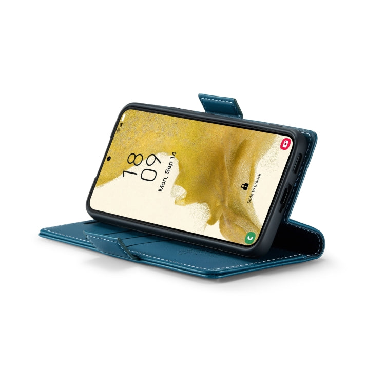 For Samsung Galaxy S22 5G CaseMe 023 Butterfly Buckle Litchi Texture RFID Anti-theft Leather Phone Case(Pearly Blue) by CaseMe