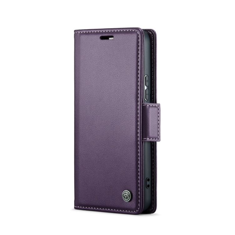 For Samsung Galaxy S22 5G CaseMe 023 Butterfly Buckle Litchi Texture RFID Anti-theft Leather Phone Case(Pearly Purple) by CaseMe