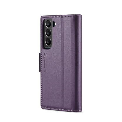 For Samsung Galaxy S22 5G CaseMe 023 Butterfly Buckle Litchi Texture RFID Anti-theft Leather Phone Case(Pearly Purple) by CaseMe