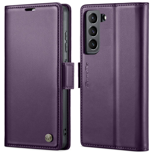 For Samsung Galaxy S22+ 5G CaseMe 023 Butterfly Buckle Litchi Texture RFID Anti-theft Leather Phone Case(Pearly Purple) by CaseMe