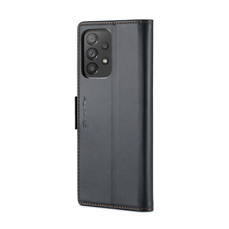 For Samsung Galaxy A53 CaseMe 023 Butterfly Buckle Litchi Texture RFID Anti-theft Leather Phone Case(Black) by CaseMe