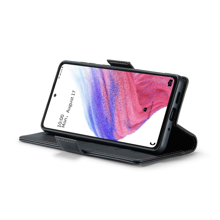 For Samsung Galaxy A53 CaseMe 023 Butterfly Buckle Litchi Texture RFID Anti-theft Leather Phone Case(Black) by CaseMe