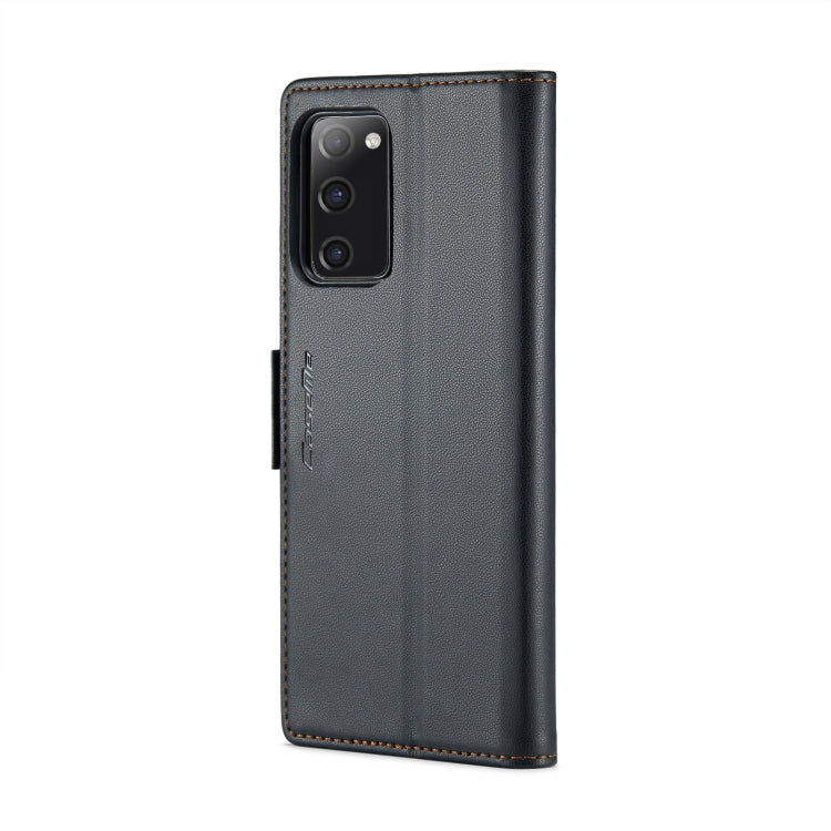 For Samsung Galaxy S20 FE CaseMe 023 Butterfly Buckle Litchi Texture RFID Anti-theft Leather Phone Case(Black) by CaseMe
