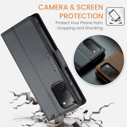 For Samsung Galaxy S20 FE CaseMe 023 Butterfly Buckle Litchi Texture RFID Anti-theft Leather Phone Case(Black) by CaseMe