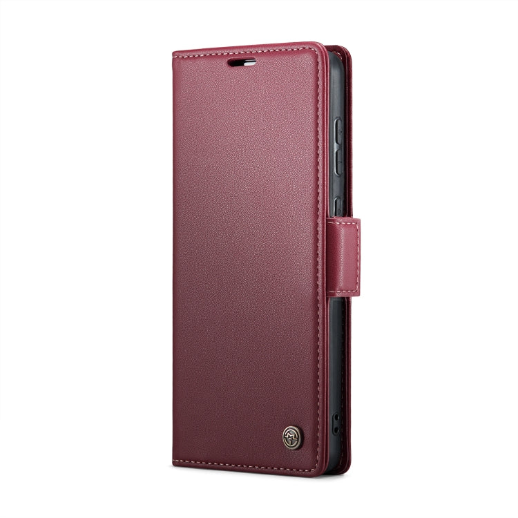 For Samsung Galaxy S20 FE CaseMe 023 Butterfly Buckle Litchi Texture RFID Anti-theft Leather Phone Case(Wine Red) by CaseMe