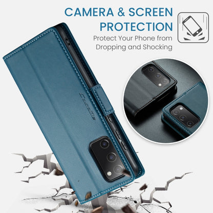 For Samsung Galaxy S20 FE CaseMe 023 Butterfly Buckle Litchi Texture RFID Anti-theft Leather Phone Case(Blue) by CaseMe