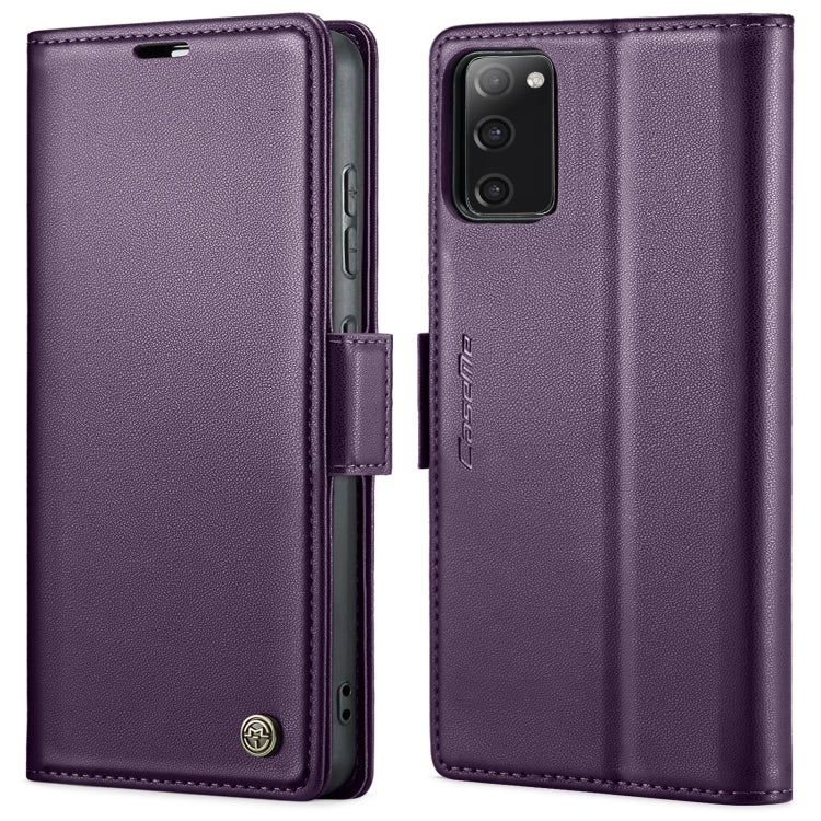 For Samsung Galaxy S20 FE CaseMe 023 Butterfly Buckle Litchi Texture RFID Anti-theft Leather Phone Case(Pearly Purple) by CaseMe