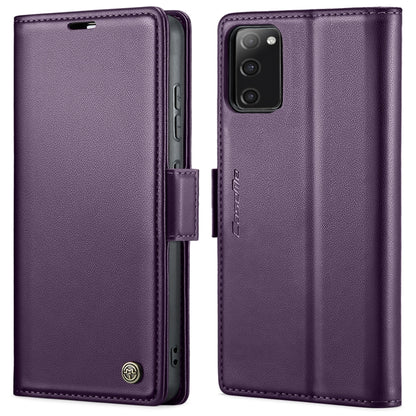 For Samsung Galaxy S20 FE CaseMe 023 Butterfly Buckle Litchi Texture RFID Anti-theft Leather Phone Case(Pearly Purple) by CaseMe