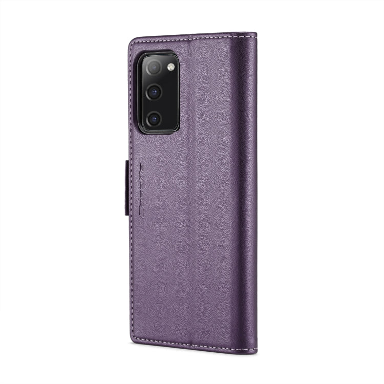 For Samsung Galaxy S20 FE CaseMe 023 Butterfly Buckle Litchi Texture RFID Anti-theft Leather Phone Case(Pearly Purple) by CaseMe