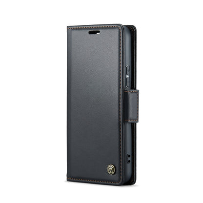 For Samsung Galaxy S21 5G CaseMe 023 Butterfly Buckle Litchi Texture RFID Anti-theft Leather Phone Case(Black) by CaseMe