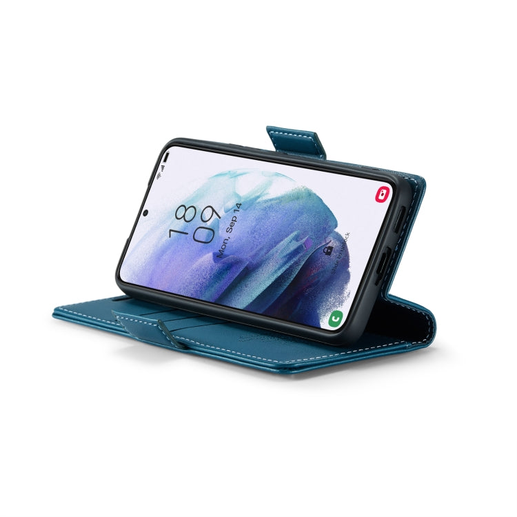 For Samsung Galaxy S21+ 5G CaseMe 023 Butterfly Buckle Litchi Texture RFID Anti-theft Leather Phone Case(Blue) by CaseMe