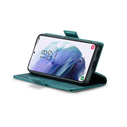 For Samsung Galaxy S21+ 5G CaseMe 023 Butterfly Buckle Litchi Texture RFID Anti-theft Leather Phone Case(Pearly Blue) by CaseMe