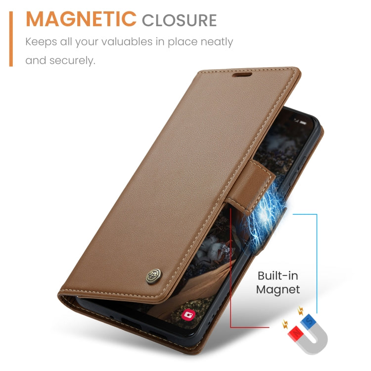 For Samsung Galaxy A30s / A50s / A50 CaseMe 023 Butterfly Buckle Litchi Texture RFID Anti-theft Leather Phone Case(Brown) by CaseMe