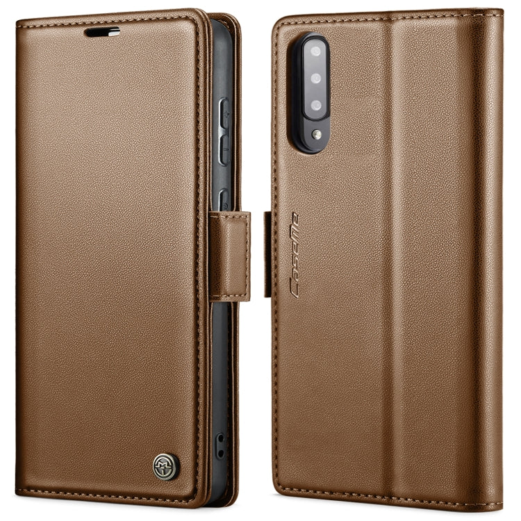 For Samsung Galaxy A30s / A50s / A50 CaseMe 023 Butterfly Buckle Litchi Texture RFID Anti-theft Leather Phone Case(Brown) by CaseMe