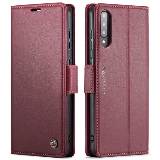 For Samsung Galaxy A30s / A50s / A50 CaseMe 023 Butterfly Buckle Litchi Texture RFID Anti-theft Leather Phone Case(Wine Red) by CaseMe