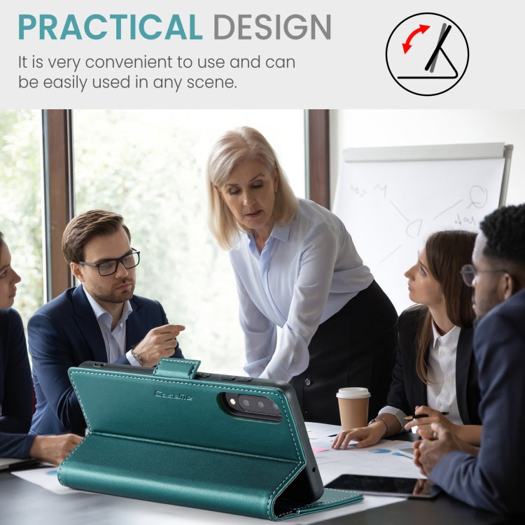 For Samsung Galaxy A30s / A50s / A50 CaseMe 023 Butterfly Buckle Litchi Texture RFID Anti-theft Leather Phone Case(Pearly Blue) by CaseMe