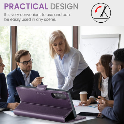 For Samsung Galaxy A30s / A50s / A50 CaseMe 023 Butterfly Buckle Litchi Texture RFID Anti-theft Leather Phone Case(Pearly Purple) by CaseMe