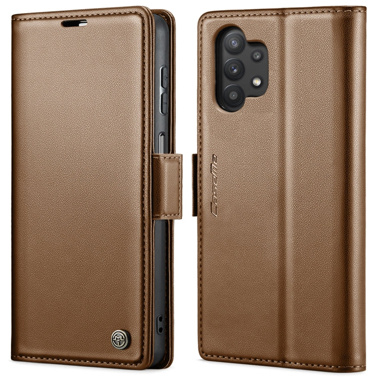 For Samsung Galaxy A32 5G / M32 5G CaseMe 023 Butterfly Buckle Litchi Texture RFID Anti-theft Leather Phone Case(Brown) by CaseMe