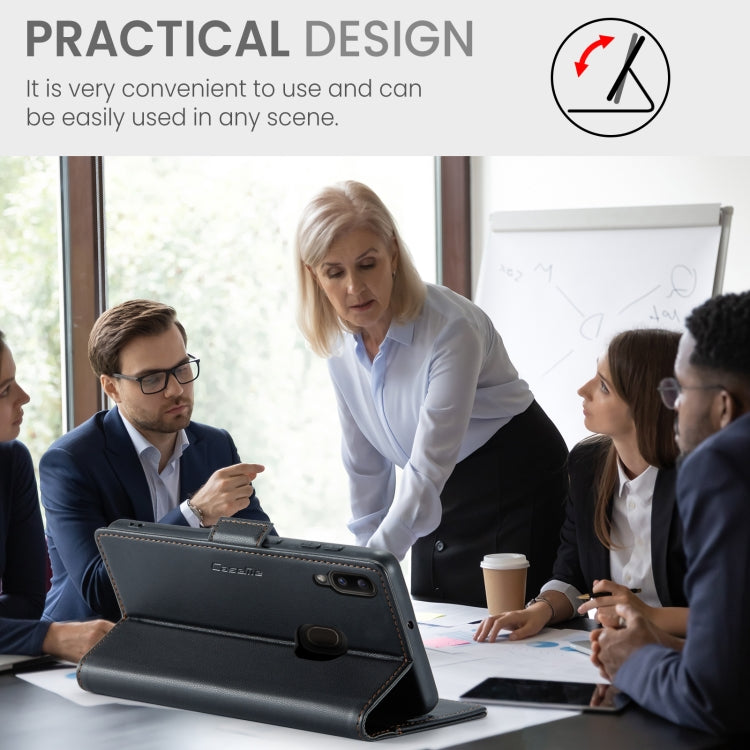 For Samsung Galaxy A40 CaseMe 023 Butterfly Buckle Litchi Texture RFID Anti-theft Leather Phone Case(Black) by CaseMe