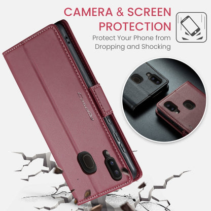 For Samsung Galaxy A40 CaseMe 023 Butterfly Buckle Litchi Texture RFID Anti-theft Leather Phone Case(Wine Red) - Galaxy Phone Cases by CaseMe | Online Shopping UK | buy2fix