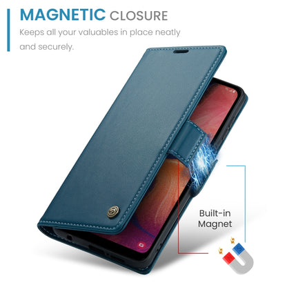 For Samsung Galaxy A40 CaseMe 023 Butterfly Buckle Litchi Texture RFID Anti-theft Leather Phone Case(Blue) by CaseMe