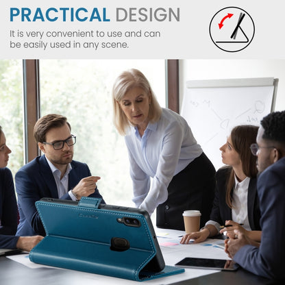 For Samsung Galaxy A40 CaseMe 023 Butterfly Buckle Litchi Texture RFID Anti-theft Leather Phone Case(Blue) by CaseMe