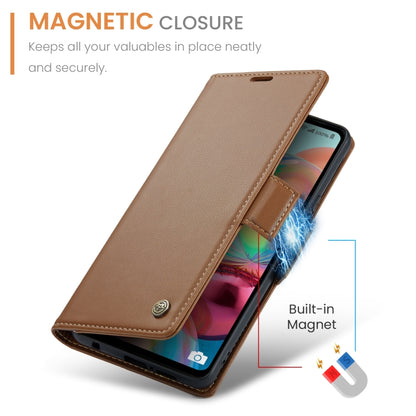 For Samsung Galaxy A71 4G CaseMe 023 Butterfly Buckle Litchi Texture RFID Anti-theft Leather Phone Case(Brown) by CaseMe