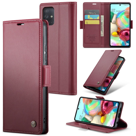 For Samsung Galaxy A71 4G CaseMe 023 Butterfly Buckle Litchi Texture RFID Anti-theft Leather Phone Case(Wine Red) - Galaxy Phone Cases by CaseMe | Online Shopping UK | buy2fix