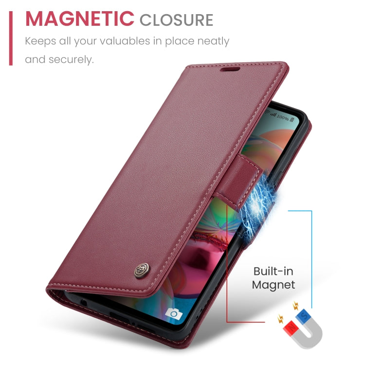 For Samsung Galaxy A71 4G CaseMe 023 Butterfly Buckle Litchi Texture RFID Anti-theft Leather Phone Case(Wine Red) by CaseMe