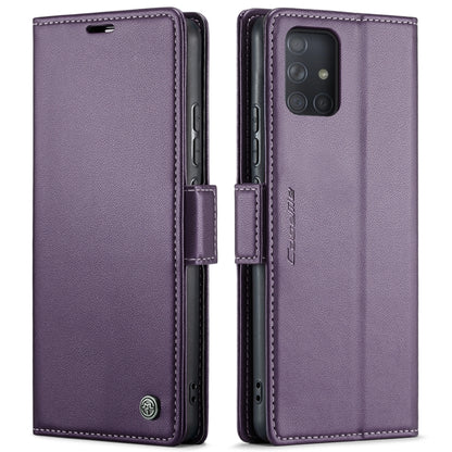 For Samsung Galaxy A71 4G CaseMe 023 Butterfly Buckle Litchi Texture RFID Anti-theft Leather Phone Case(Pearly Purple) - Galaxy Phone Cases by CaseMe | Online Shopping UK | buy2fix