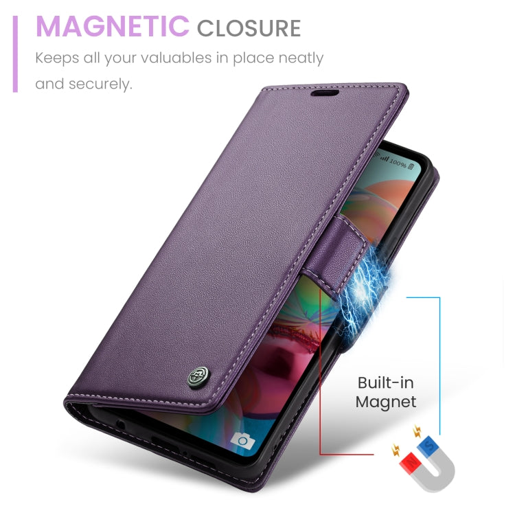 For Samsung Galaxy A71 4G CaseMe 023 Butterfly Buckle Litchi Texture RFID Anti-theft Leather Phone Case(Pearly Purple) by CaseMe