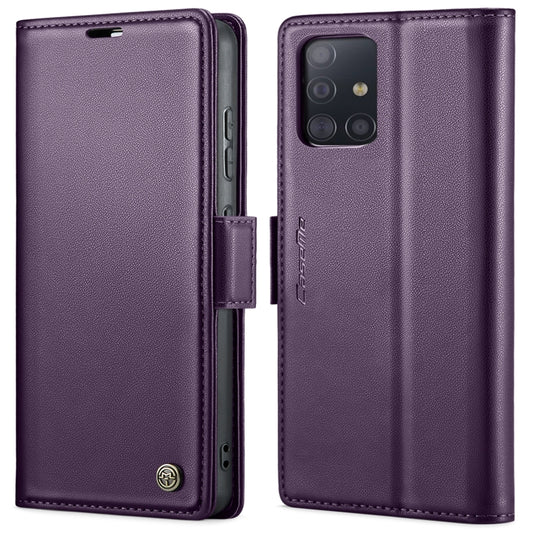 For Samsung Galaxy A71 4G CaseMe 023 Butterfly Buckle Litchi Texture RFID Anti-theft Leather Phone Case(Pearly Purple) by CaseMe
