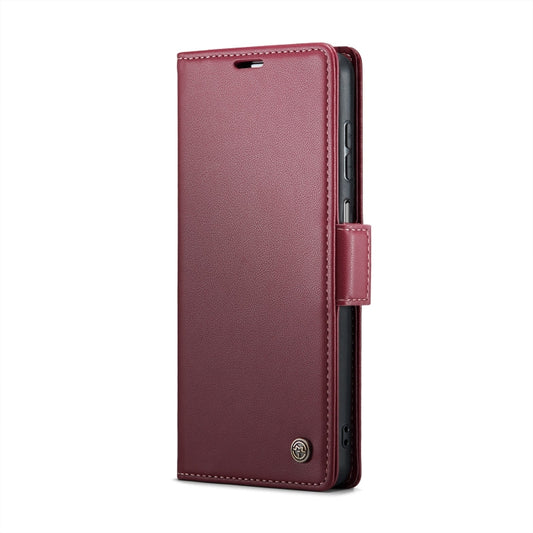 For Samsung Galaxy A13 4G/5G/A04s/A04/M13 5G CaseMe 023 Butterfly Buckle Litchi Texture RFID Anti-theft Leather Phone Case(Wine Red) by CaseMe