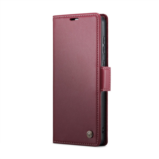 For Samsung Galaxy A70/A70s CaseMe 023 Butterfly Buckle Litchi Texture RFID Anti-theft Leather Phone Case(Wine Red) by CaseMe
