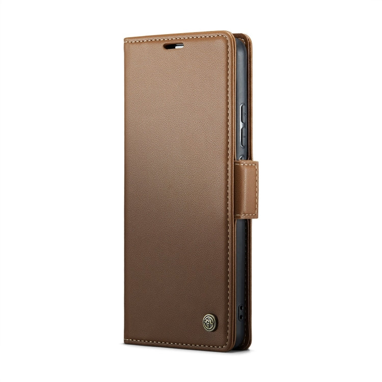 For Samsung Galaxy A72 CaseMe 023 Butterfly Buckle Litchi Texture RFID Anti-theft Leather Phone Case(Brown) by CaseMe