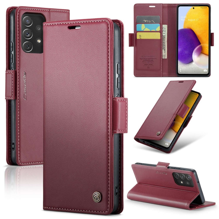 For Samsung Galaxy A72 CaseMe 023 Butterfly Buckle Litchi Texture RFID Anti-theft Leather Phone Case(Wine Red) - Galaxy Phone Cases by CaseMe | Online Shopping UK | buy2fix