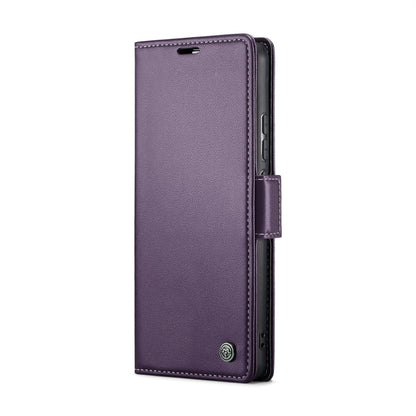 For Samsung Galaxy A72 CaseMe 023 Butterfly Buckle Litchi Texture RFID Anti-theft Leather Phone Case(Pearly Purple) by CaseMe