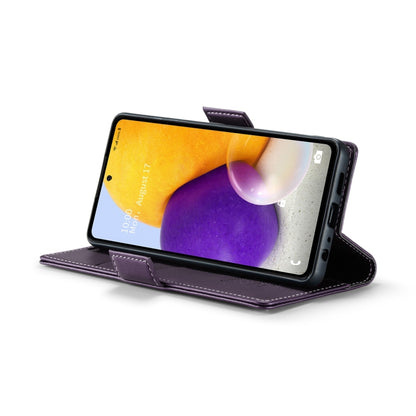 For Samsung Galaxy A72 CaseMe 023 Butterfly Buckle Litchi Texture RFID Anti-theft Leather Phone Case(Pearly Purple) by CaseMe