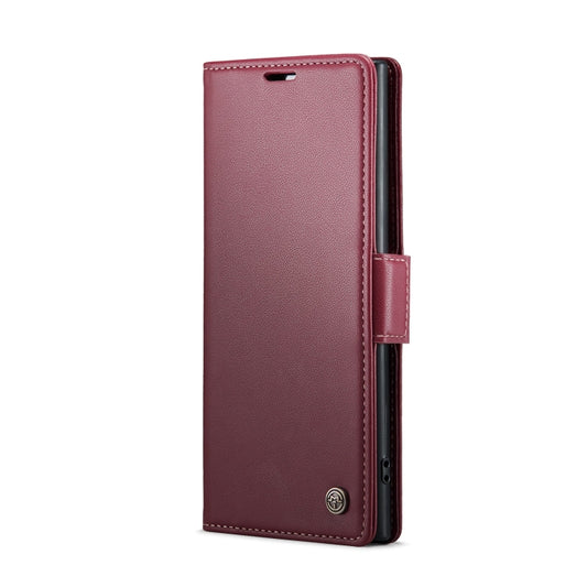 For Samsung Galaxy Note10+ CaseMe 023 Butterfly Buckle Litchi Texture RFID Anti-theft Leather Phone Case(Wine Red) by CaseMe