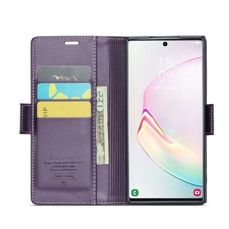 For Samsung Galaxy Note10+ CaseMe 023 Butterfly Buckle Litchi Texture RFID Anti-theft Leather Phone Case(Pearly Purple) - Galaxy Phone Cases by CaseMe | Online Shopping UK | buy2fix