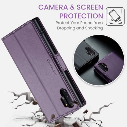 For Samsung Galaxy Note10+ CaseMe 023 Butterfly Buckle Litchi Texture RFID Anti-theft Leather Phone Case(Pearly Purple) - Galaxy Phone Cases by CaseMe | Online Shopping UK | buy2fix